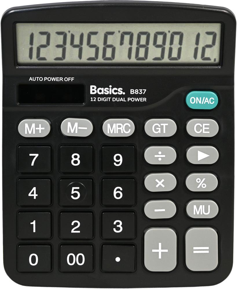 Exponent Basic Signs Basics B837 Desktop Calculator - 12 Digit Dual Power | Theodist - Theodist