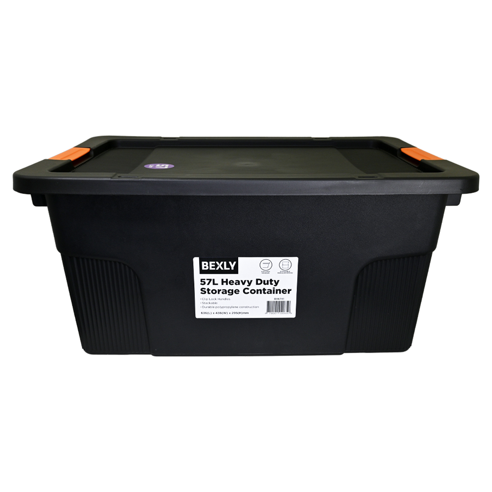 Bexly BX6741 Plastic Heavy Duty Storage Container 57L Black