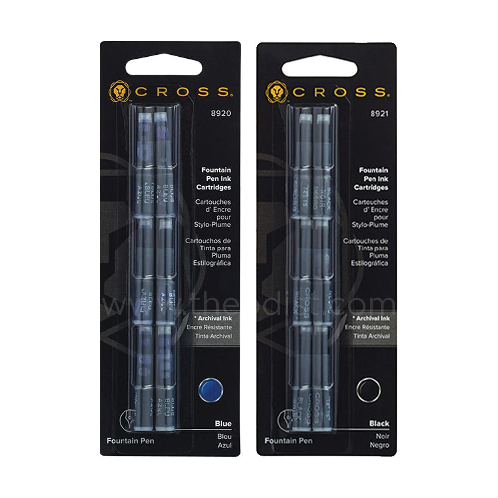 Cross Fountain Pen Ink Cartridges Refill 6 Pack, 8921 Black, 8920