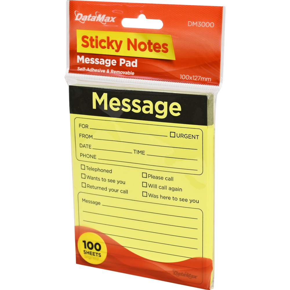 DataMax DM3000 Sticky Notes Message Pads, 100 Sheets Theodist