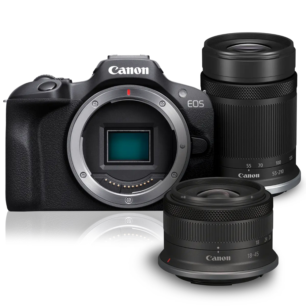 Canon EOS R100 Body Camera with RF-S 18-45mm & RF-S 55-210mm IS