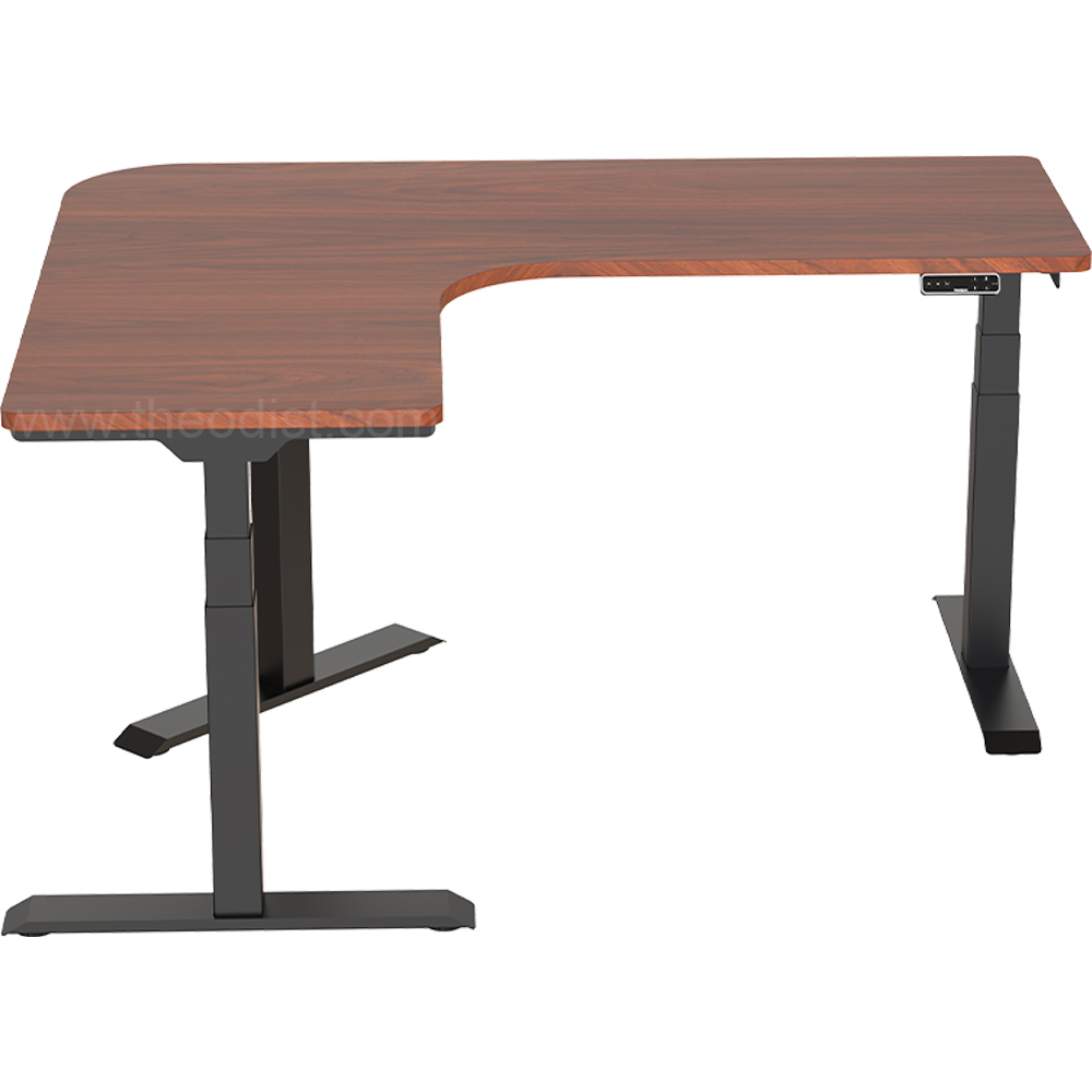 Adjustable Desk ET160130L L-Shape Left Side 1600x1300 Brown 600-1250H ...