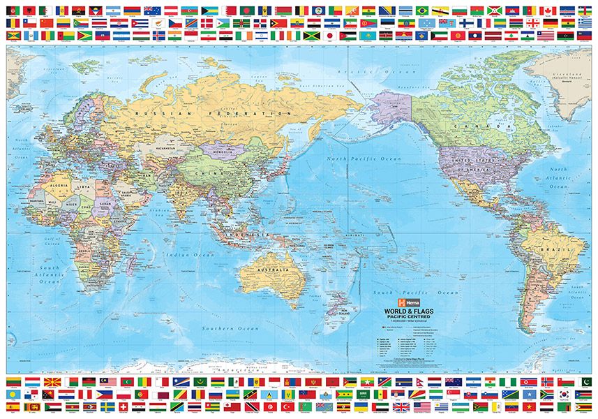 Pacific Ocean Wall Map By Hema Maps Mapsales