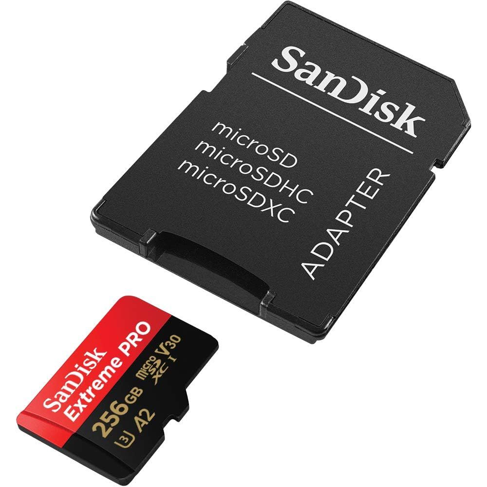 SanDisk Extreme Pro 256GB 200/140MB/s Micro SDXC Card + Adaptor