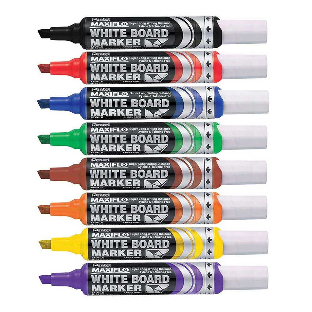 Pentel MWL6 Maxiflow Whiteboard Marker Chisel Tip | Theodist