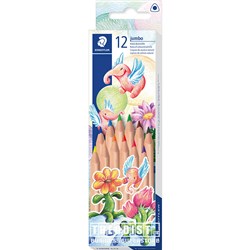 Staedtler 1280N Natural Coloured Pencils Jumbo Triangular 12 Pack - Theodist