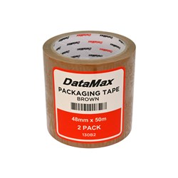 DataMax 130B2 Packaging Tape Brown, 2 Pack, 48mmx50m - Theodist