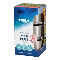 Smash 14405 Mini Pots Stainless Steel 60mL 3 Pack - Theodist