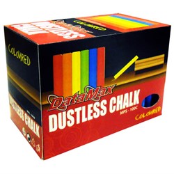 Datamax Chalk Dustless Assorted Colours 100/Box - Theodist
