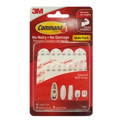 Command 17200 Assorted Refill Strips White 16 Pack - Theodist