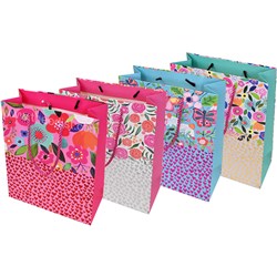 Gift Bag Flowers Assorted Designs Small 18x23x8cm - Theodist