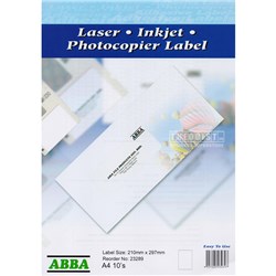 ABBA 23289 Address, Filing, Media, Shipping, Card Labels 10 A4 210x297mm - Theodist