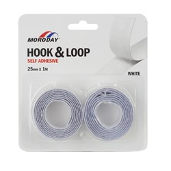 Moroday 00241-9 Hook & Loop Self Adhesive, White, 25mmx1m - Theodist