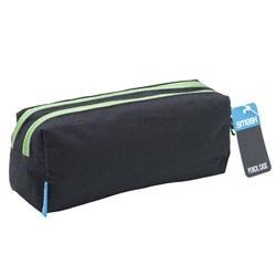 Smash 31094 Pencil Case Twin Zip Small Black/Green - Theodist