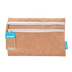 Smash 31102 Pencil Case Double Zip Tan - Theodist