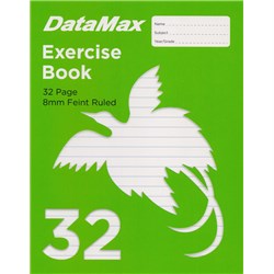 DataMax 32P Exercise Book 32 Page 8mm Feint Ruled, Green - Theodist