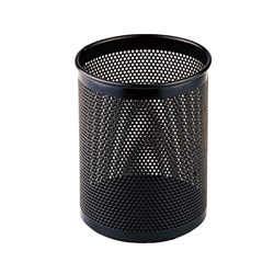 Metal Mesh Pencil Cup Round, Black - Theodist