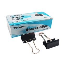 DataMax 34130 Foldback Binder Clips 32mm 12 Pack - Theodist