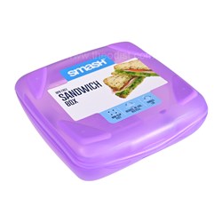 Smash 34998 Sandwich Box, Purple, BPA Free, Non-Slip Feet - Theodist