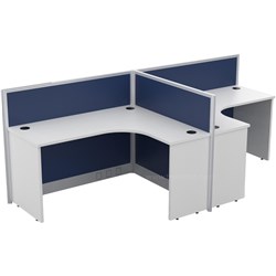 Partitioned Workstations 2 Person Compact T-Shaped Cubicle Desk - 2800mm X 1200mm - Theodist