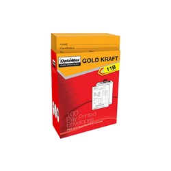 DataMax 3805216 11B Gold Kraft Pay Printed Envelopes 90x145mm 100 Pack - Theodist 