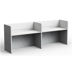 Partitioned Workstations 2 Men Side by Side 2800x700x1200mm - Theodist