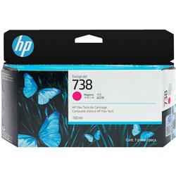 Hp DesignJet 738 Ink Cartridge 130mL Magenta 498N6A - Theodist