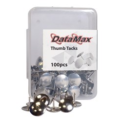 DataMax Thumb Tacks Silver 100 Pack - Theodist