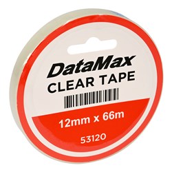 DataMax 53120 Clear Tape Large 3" Core 12mmX66m - Theodist