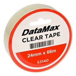 DataMax 53140 Clear Tape Large 3" Core 24mmX66m - Theodist