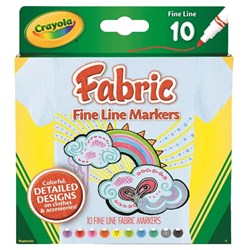 Crayola Fabric Fine Line Markers 10 Pack - Theodist