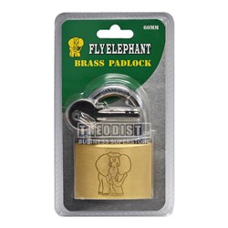 Fly Elephant 60mm Brass Padlock with 3 Keys - Theodist