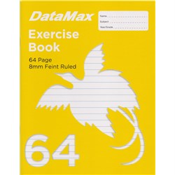 DataMax 64P Exercise Book 64 Page 8mm Feint Ruled, Yellow - Theodist