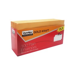 DataMax 65143 DLX Gold Kraft Plain Envelopes 120x235mm 100 Pack - Theodist