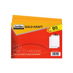 DataMax 65150 B5 Gold Kraft Plain Envelopes 178x254mm 100 Pack - Theodist
