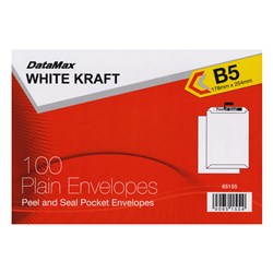 DataMax 65155 B5 White Kraft Plain Envelopes 178x254mm 100 Pack - Theodist