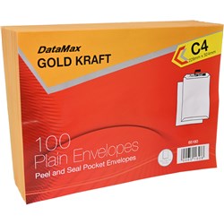 DataMax 65160 C4 Gold Kraft Plain Envelopes 229x324mm 100 Pack - Theodist