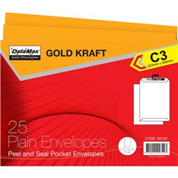 DataMax 65182 C3 Gold Kraft Plain Envelopes 324x458mm 25 Pack - Theodist
