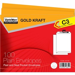 DataMax 65185 C3 Gold Kraft Plain Envelopes 324x458mm 100 Pack - Theodist