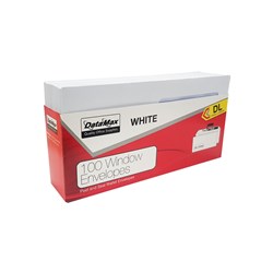 DataMax 65225 DL White Window Envelopes 110x220mm 100 Pack - Theodist