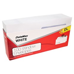 DataMax 65225 DL White Window Envelopes 110x220mm 100 Pack - Theodist