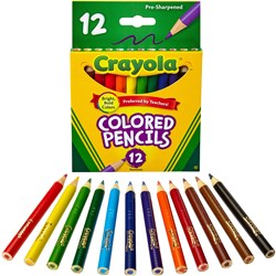 Crayola 684112 Half Size Coloured Pencils 12 Pack - Theodist