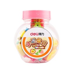 Deli 7533 Cute Fruit/Animal Pencil Erasers 20 Pcs in Jar - Theodist