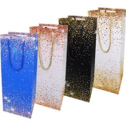 Gift Bottle Bag Sparkle Assorted Colours 35x12x10cm - Theodist