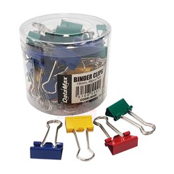 DataMax 8555 Foldback Binder Clips Coloured 19mm 48 Pack - Theodist