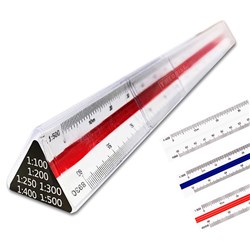Deli 8930 Engineers Professional Triangular Scale Ruler 300mm - Theodist