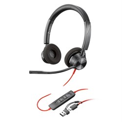 HP Poly Blackwire 3320 Stereo Microsoft Teams Certifiedd USB-C Headset +USB-C/A Adapter 8X220AA - Theodist