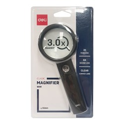 Deli 9091 Magnifier 2.5X-3X/6X Clear Convex Lens - 55mm Diameter_2 - Theodist