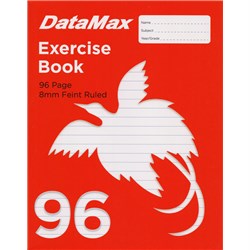 DataMax 96P Exercise Book 96 Page 8mm Feint Ruled, Red - Theodist