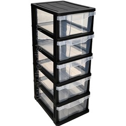 Basic B90033 Storage Organiser 5 Drawers 440Dx320Wx870Hmm - Theodist